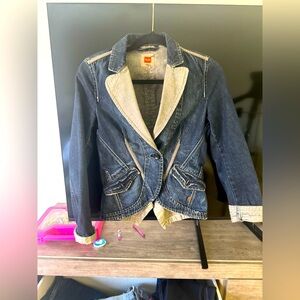 Hugo boss Jean jacket. Unique design. Worn few times. Xs.